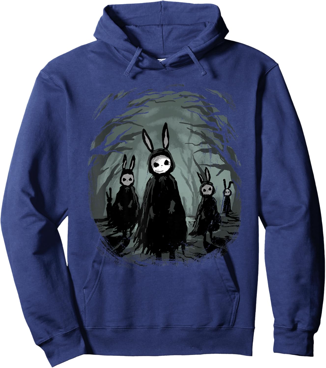Gothic- Creepy Bunny Goth Rabbit Evil Bunnies Weirdcore Hoodie - Hoodie | Navy