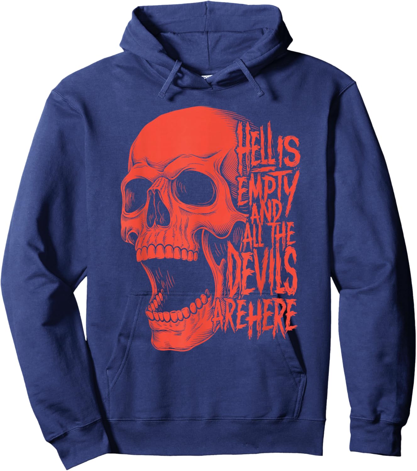 Hell is Empty And All The Devils Are Here Shakespeare Skull Hoodie - Hoodie | Navy