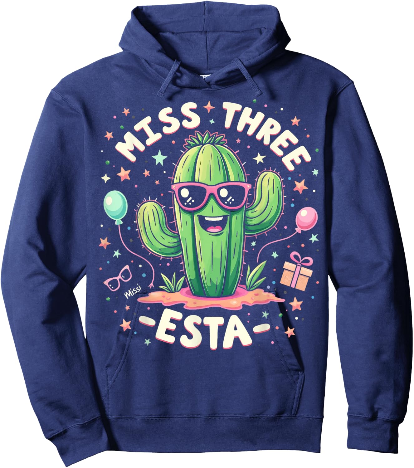 3esta Birthday Three Esta Party Miss Three Esta 3esta Party Hoodie - Hoodie | Navy
