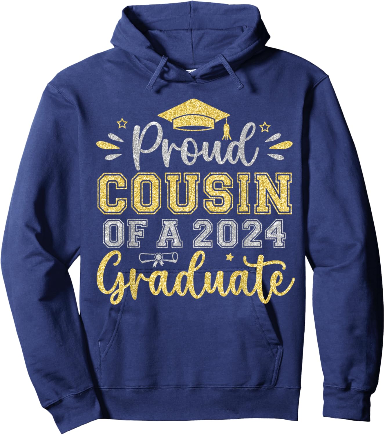 Proud Cousin of a 2024 Graduate Senior Graduation Men Women Hoodie - Hoodie | Navy