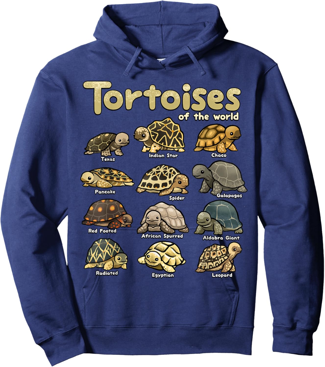 Tortoise Animals of the World Cute Reptile Turtle Lover Hoodie - Hoodie | Navy