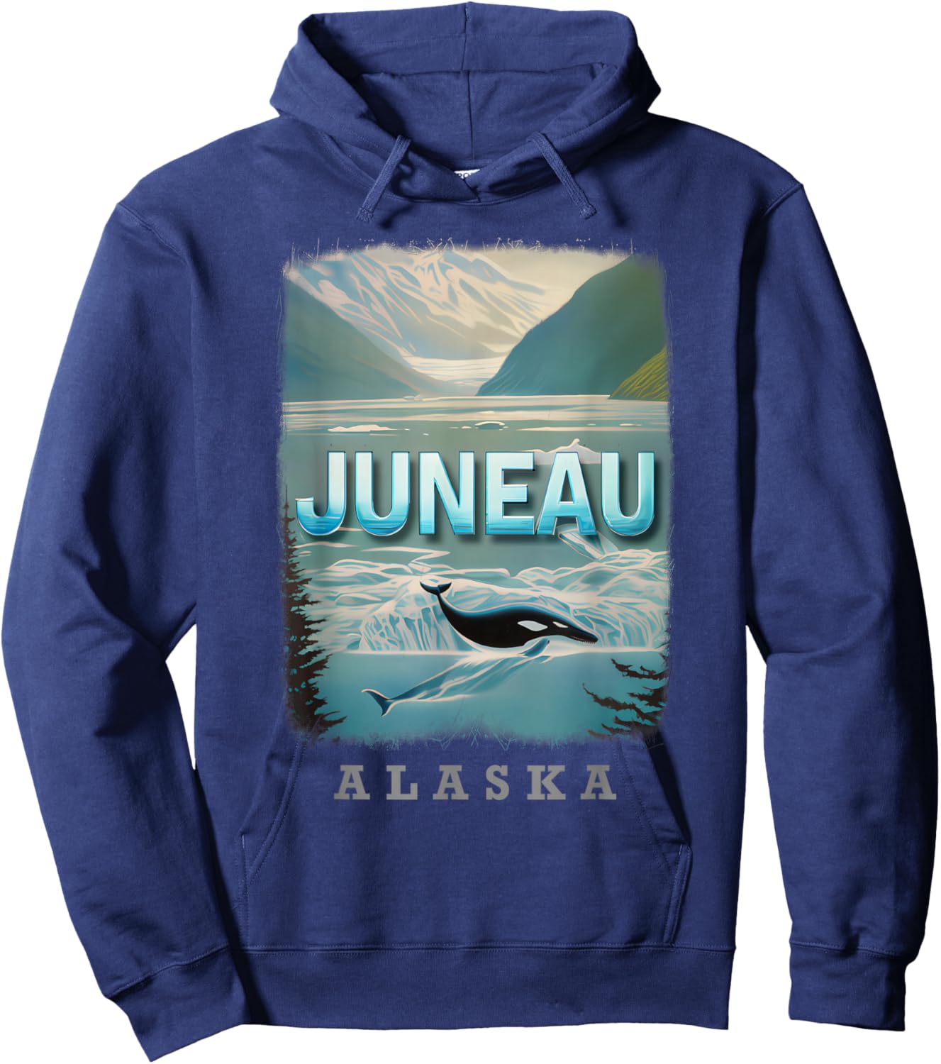 Juneau Alaska AK Glacier Majesty SD102 Hoodie - Hoodie | Navy