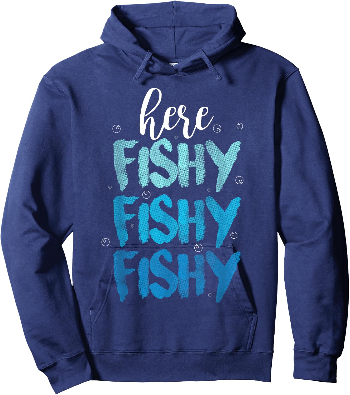 Funny Fishing Here Fishy Love Summer Lake Gift Women Girls Kids Hoodie - Hoodie | Navy
