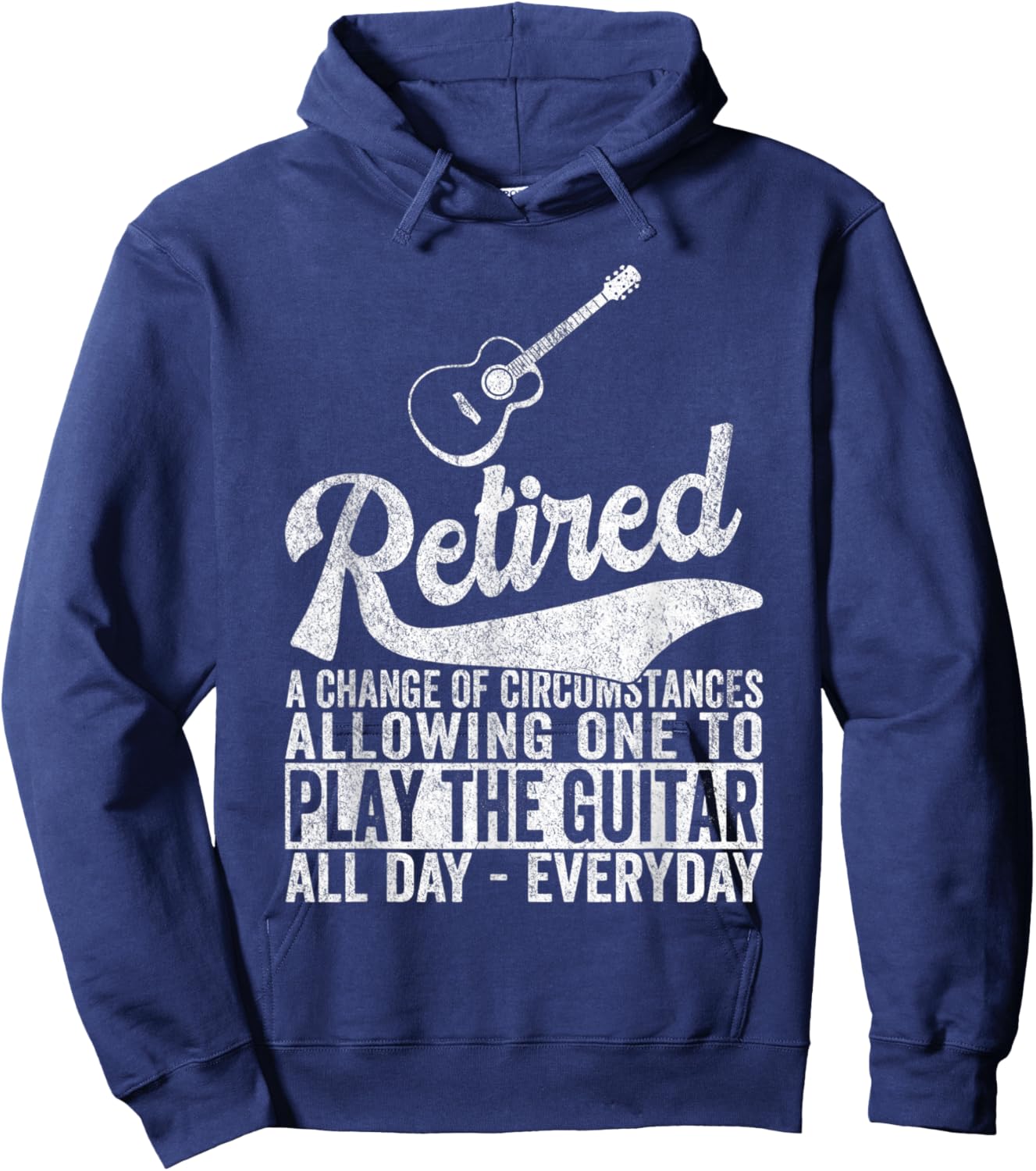 Funny Retired Definition Guitar Player Retirement Retro Hoodie - Hoodie | Navy