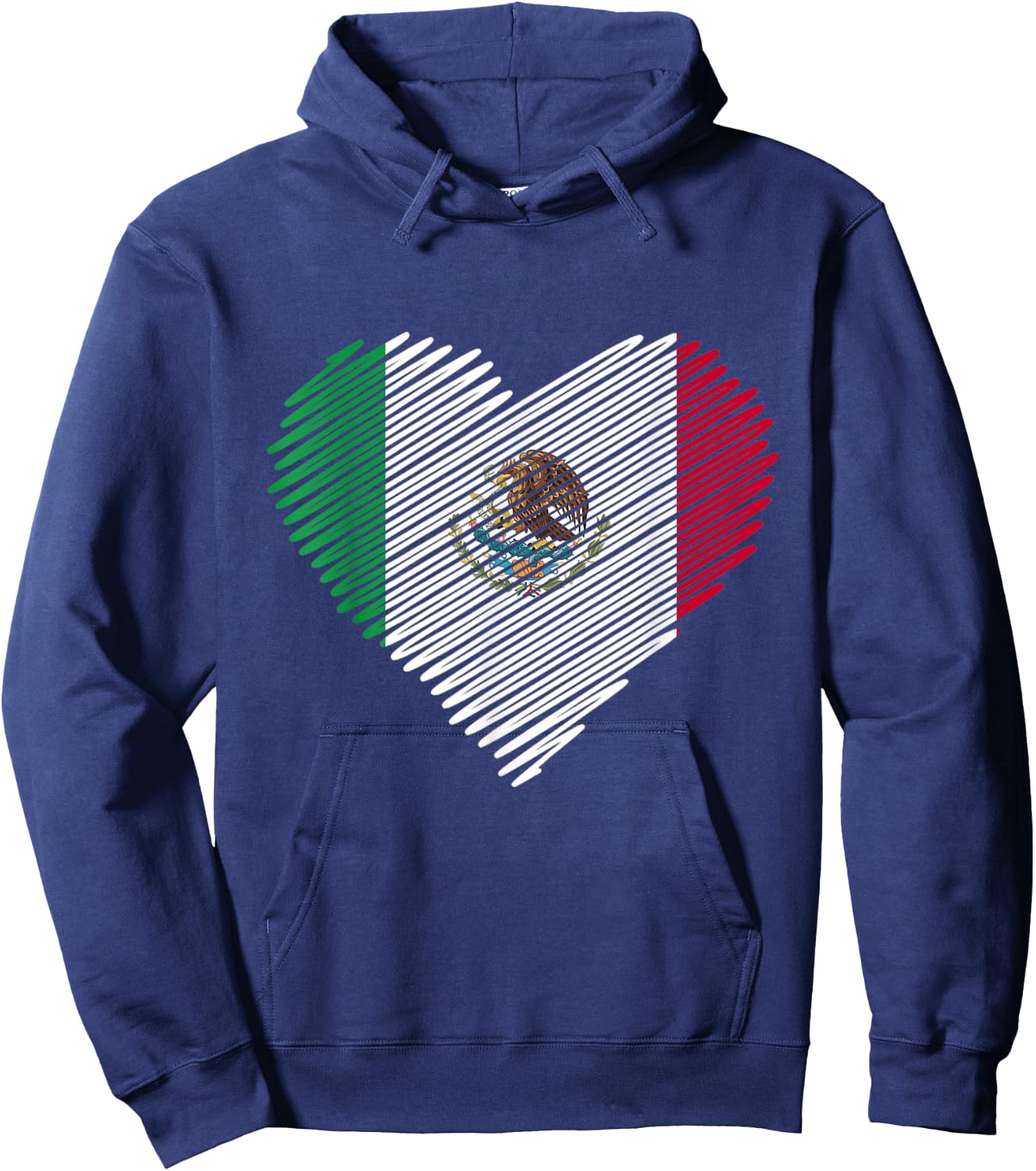 Mexican Flag Heart Gift Mexico Hoodie - Hoodie | Navy