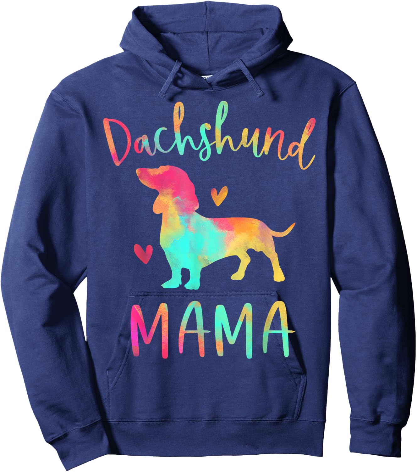 Dachshund Mama Colorful Doxie Gifts Dog Mom Hoodie - Hoodie | Navy