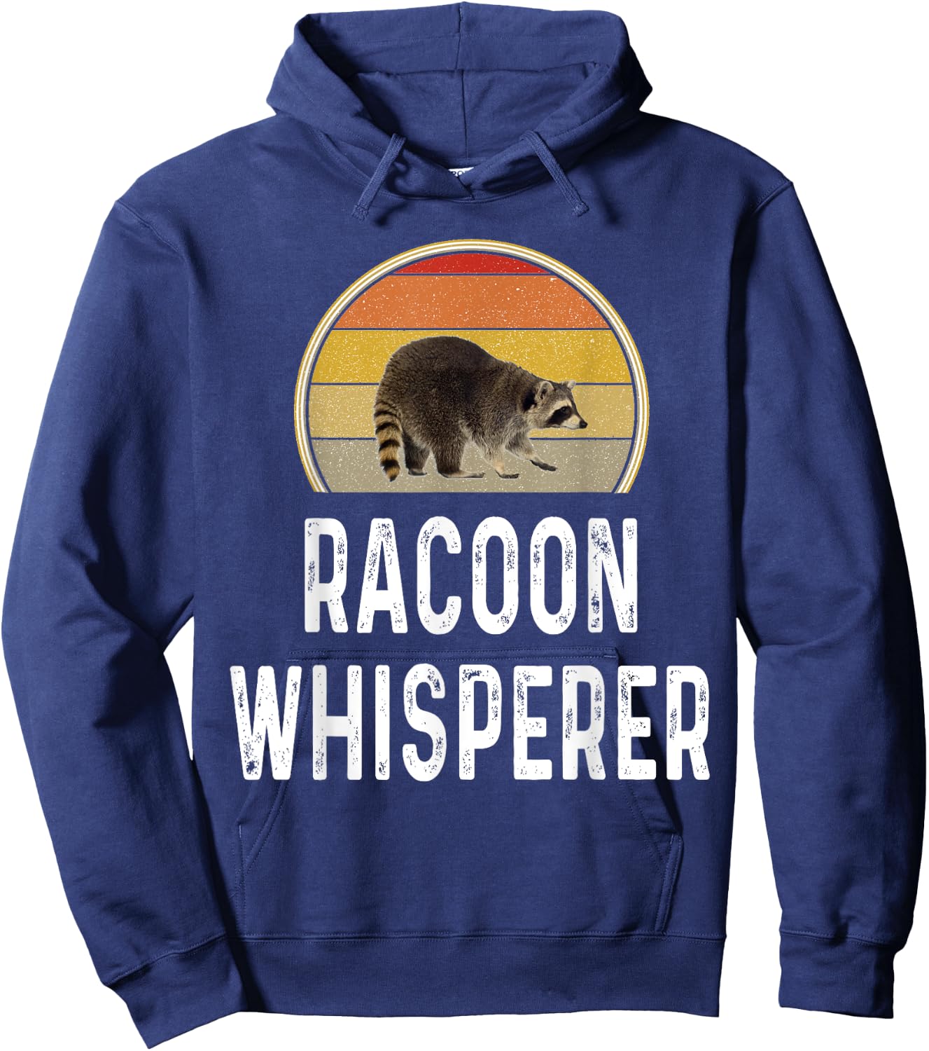 Racoon Hunter Gifts Funny Raccoon Whisperer Hunting Retro Hoodie - Hoodie | Navy