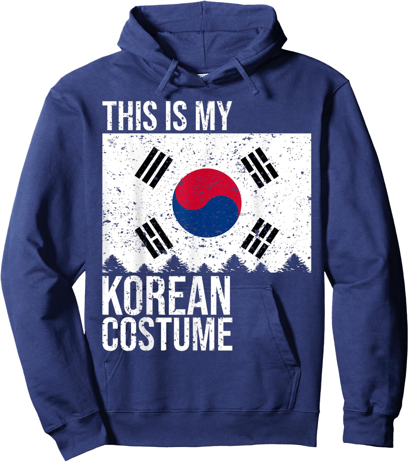 Vintage This Is My South Korean Flag Costume for Halloween Hoodie - Hoodie | Navy