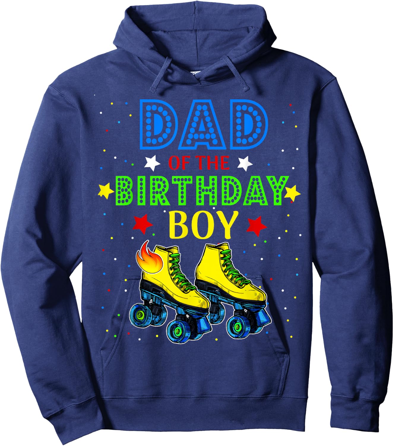 Dad Birthday Rolling Skate Birthday Family Party Hoodie - Hoodie | Navy