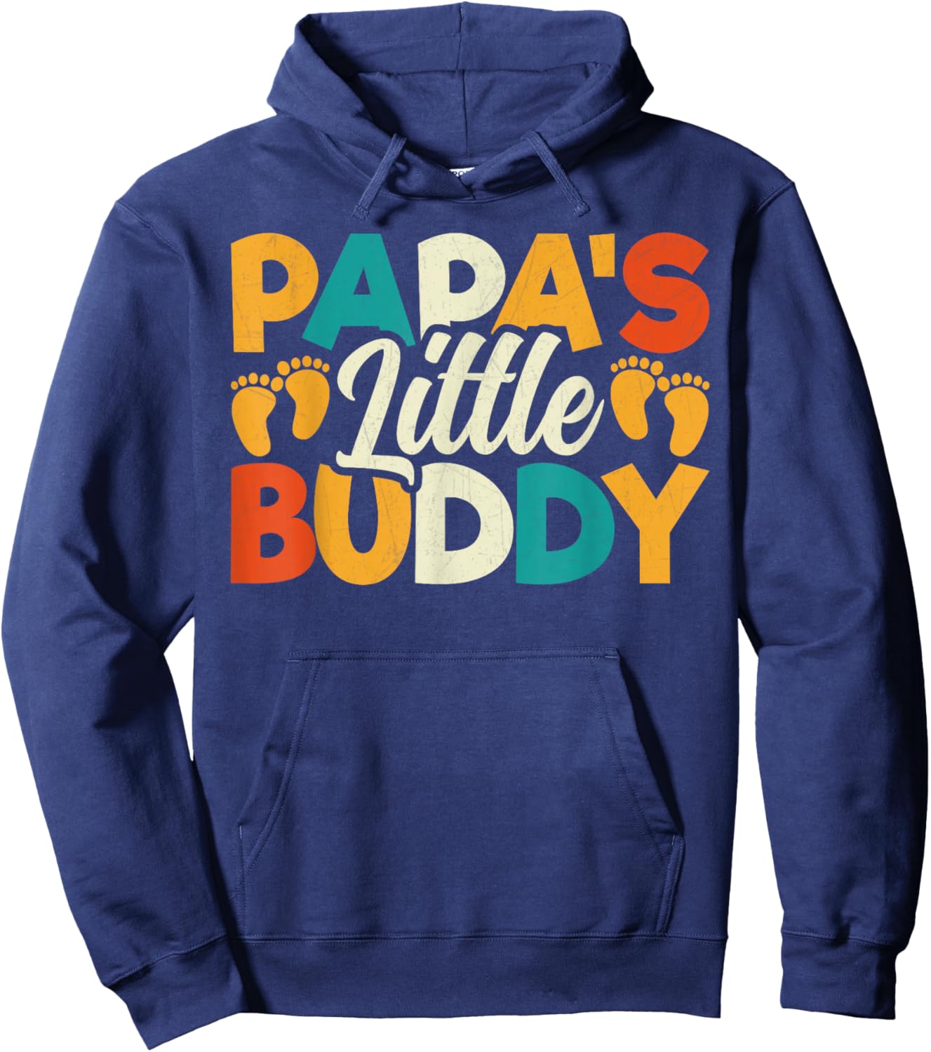 Kids Papa's Little Buddy - Vintage Style Dad Fathers Day Hoodie - Hoodie | Navy