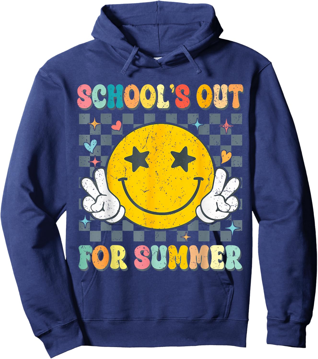 Last Day Of School Retro Schools Out For Summer Teacher Hoodie - Hoodie | Navy