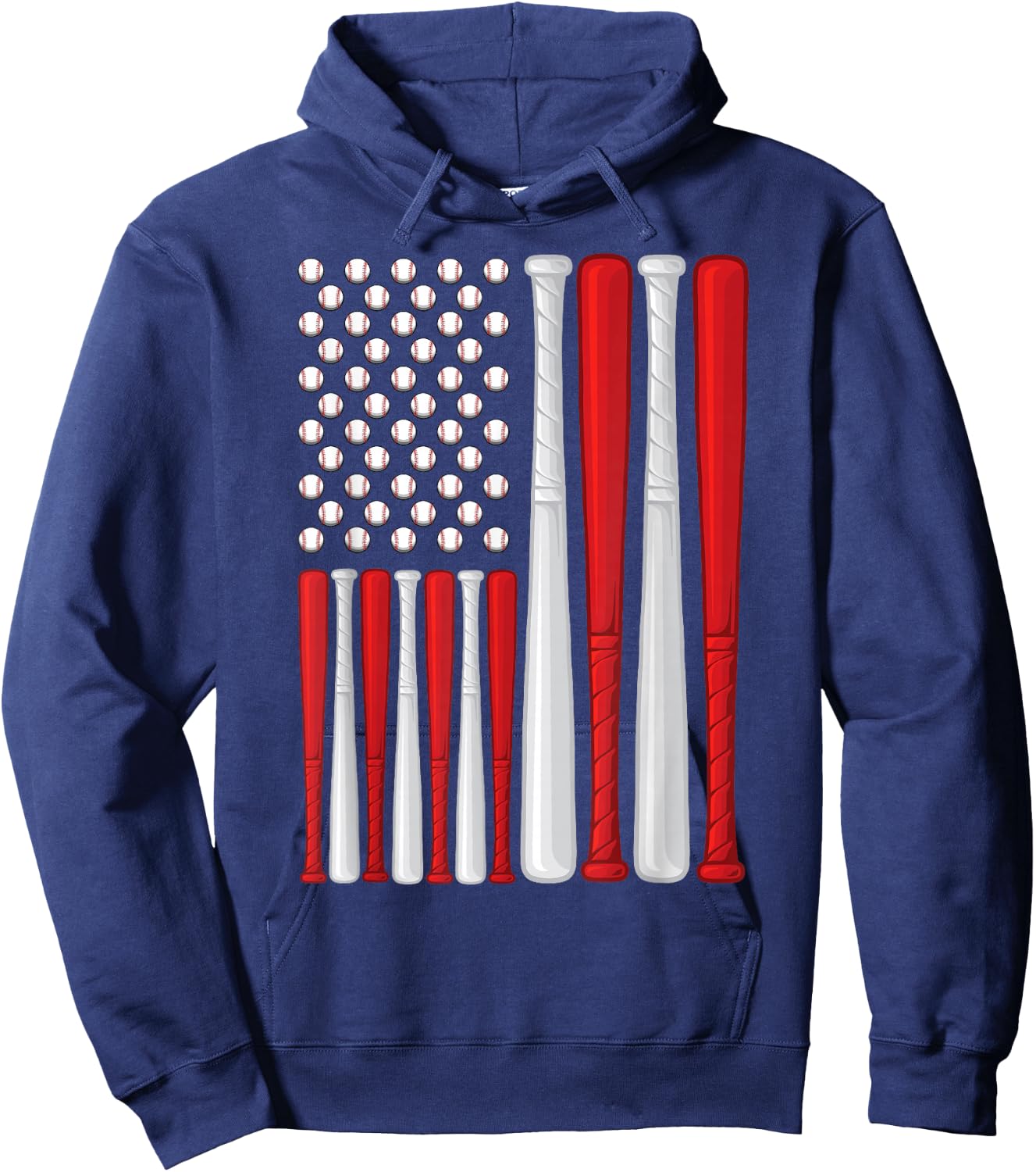 USA Flag - American Baseball Flag - Vintage Baseball Flag Hoodie - Hoodie | Navy