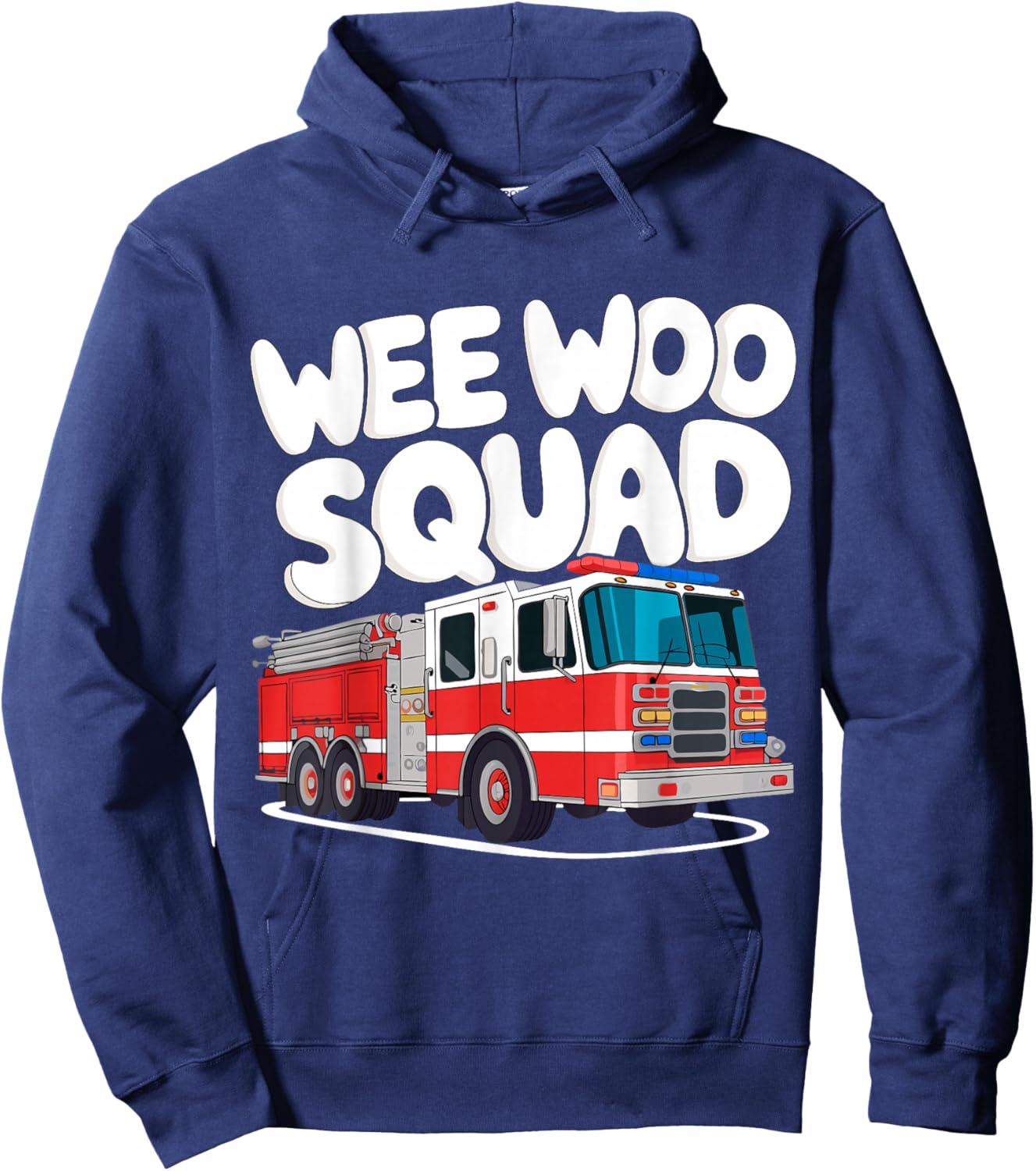 Funny Firefighter Art Women Kids Fire Truck Fireman Hoodie - Hoodie | Navy