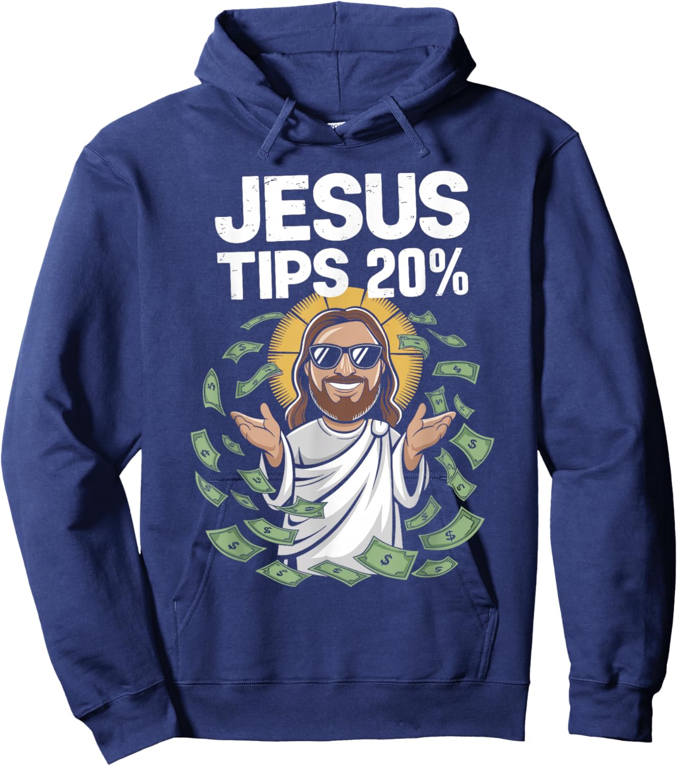 Jesus Tips 20 Percent Shirt Humorous Christian Hoodie - Hoodie | Navy