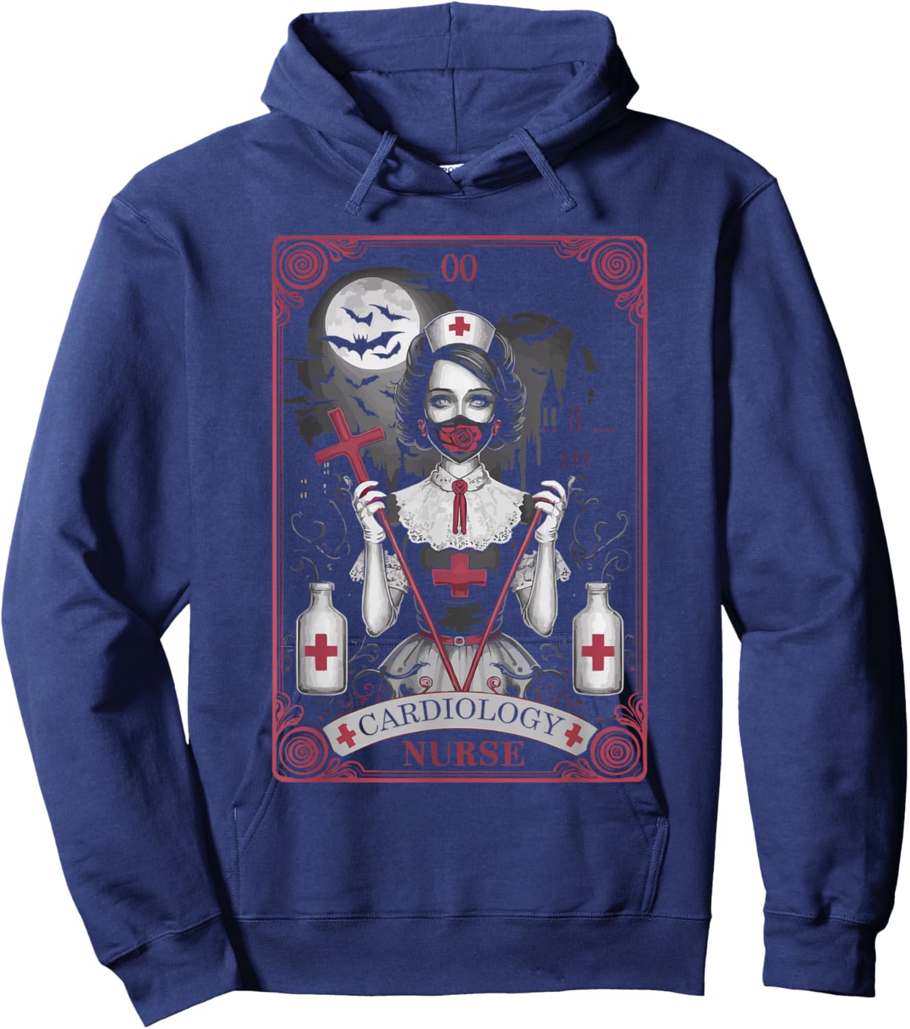 Cardiology Nurse Halloween Spooky Nursing Trick Or Treat Hoodie - Hoodie | Navy