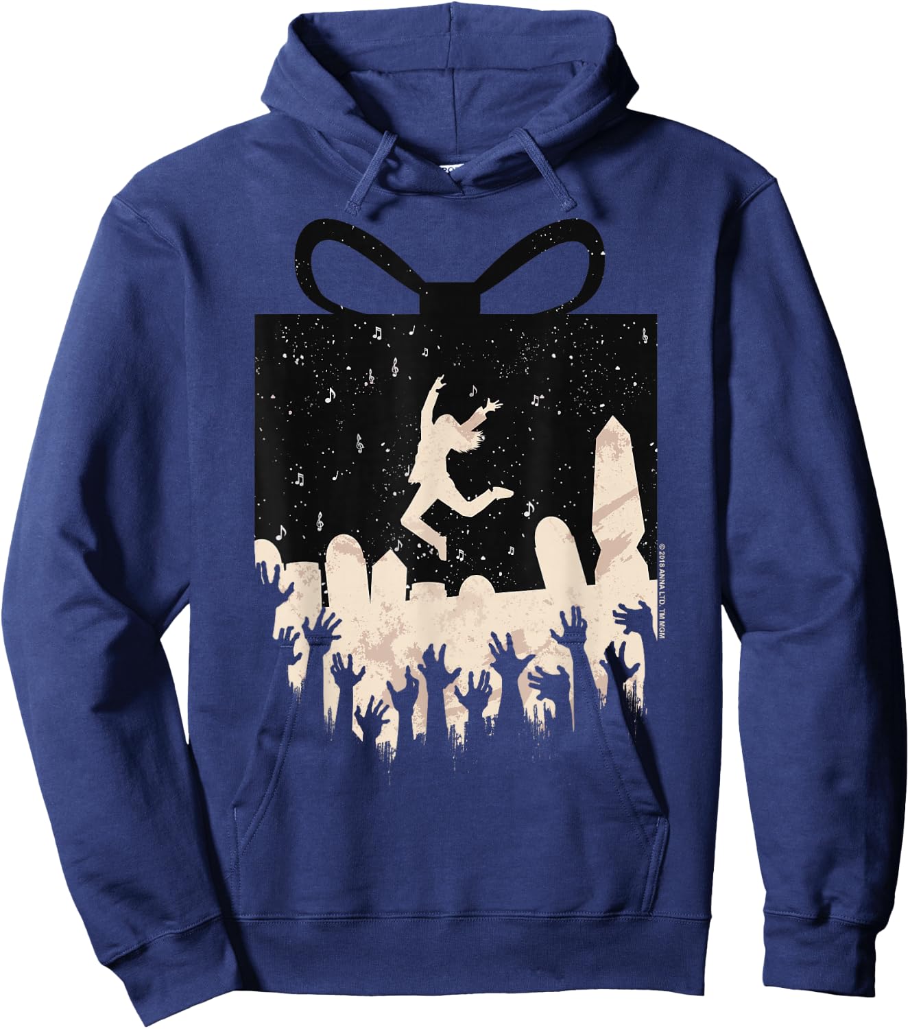 Anna and the Apocalypse Zombie Present Silhouette Christmas Hoodie - Hoodie | Navy