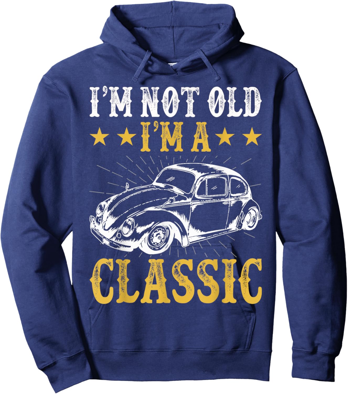 Retro Vintage Bug Classic Car Enthusiast graphics Hoodie - Hoodie | Navy