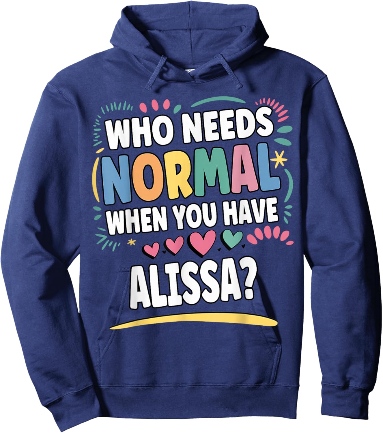 ALISSA Personalized Name Funny Cute Custom ALISSA Name Hoodie - Hoodie | Navy