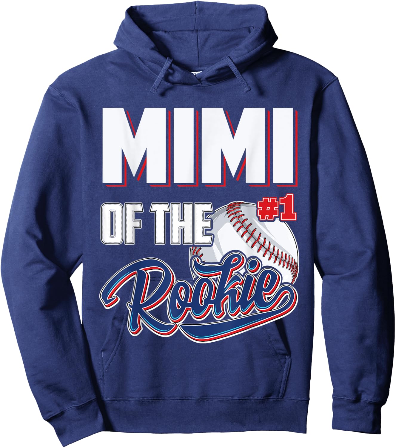 Mimi of Rookie 1 Years old Team 1st Birthday Baseball Hoodie - Hoodie | Navy