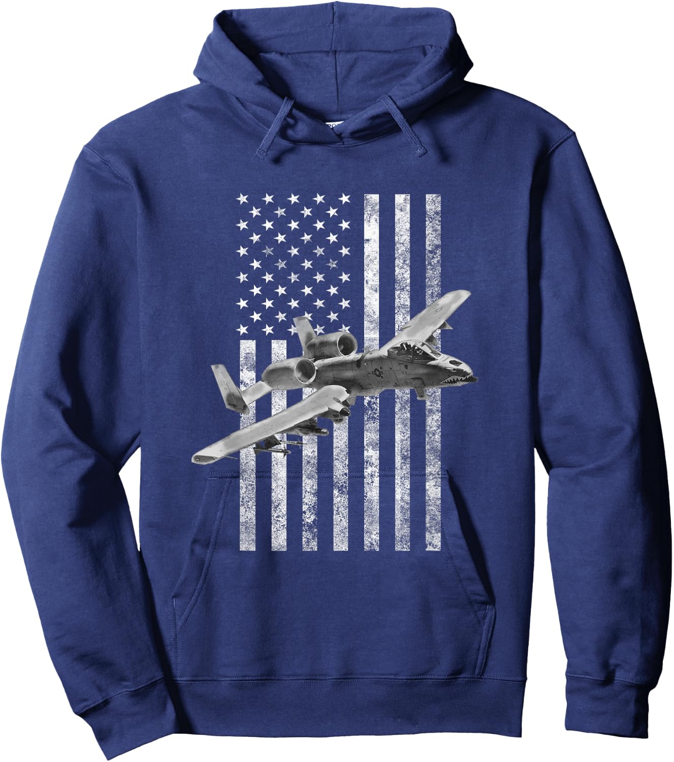 A-10 Thunderbolt II American Flag - A-10 Warthog Hoodie - Hoodie | Navy