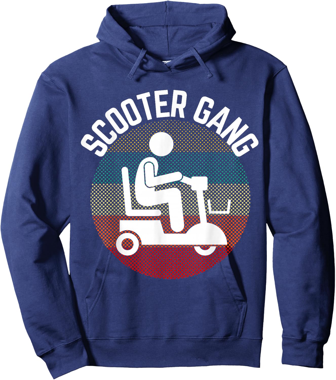 Mobility Scooter Gang Retro Vintage Moped Motorcycle Wheeler Hoodie - Hoodie | Navy