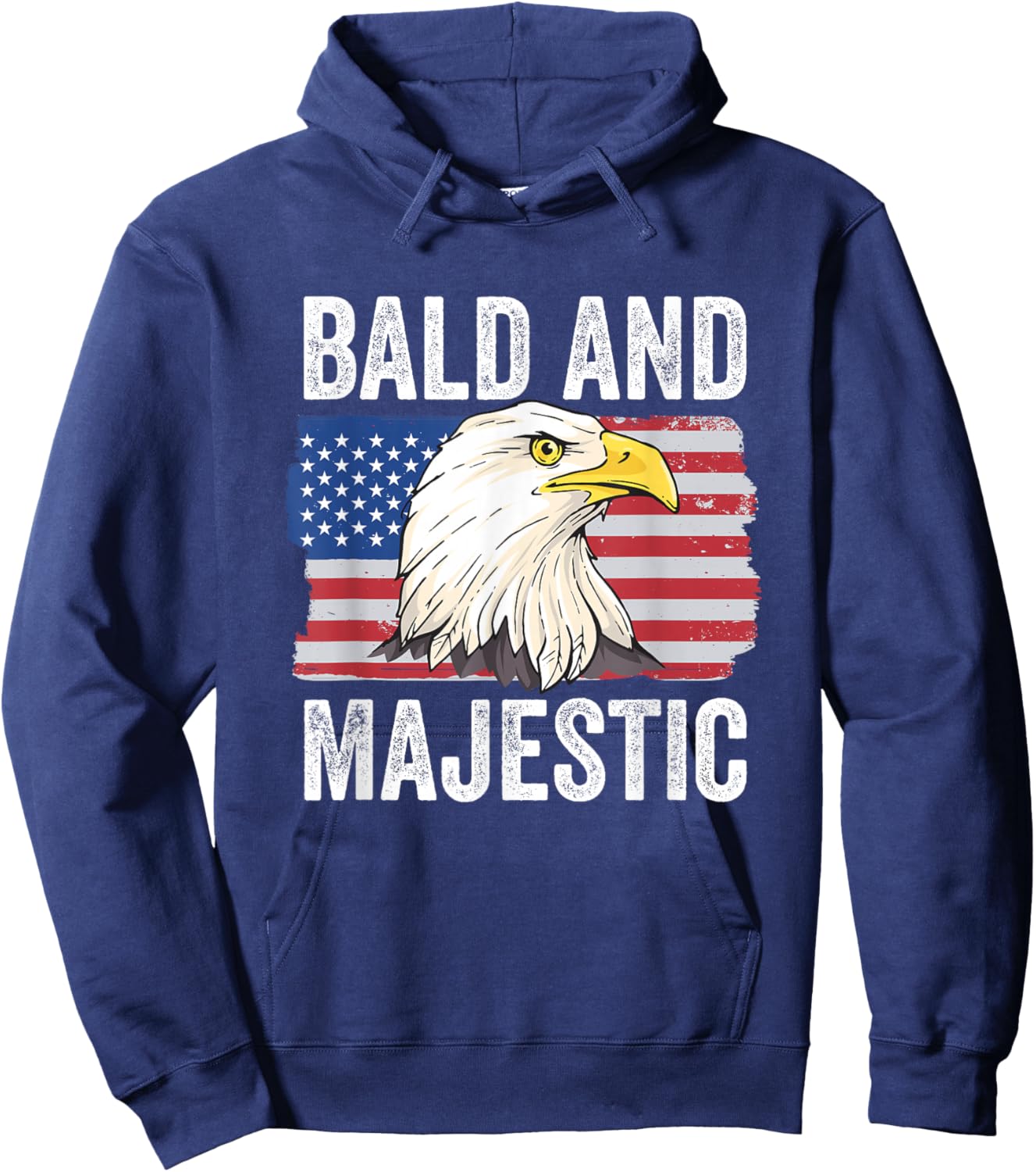 Bald and Majestic 4th of July Independence Day Bald Eagle Hoodie - Hoodie | Navy