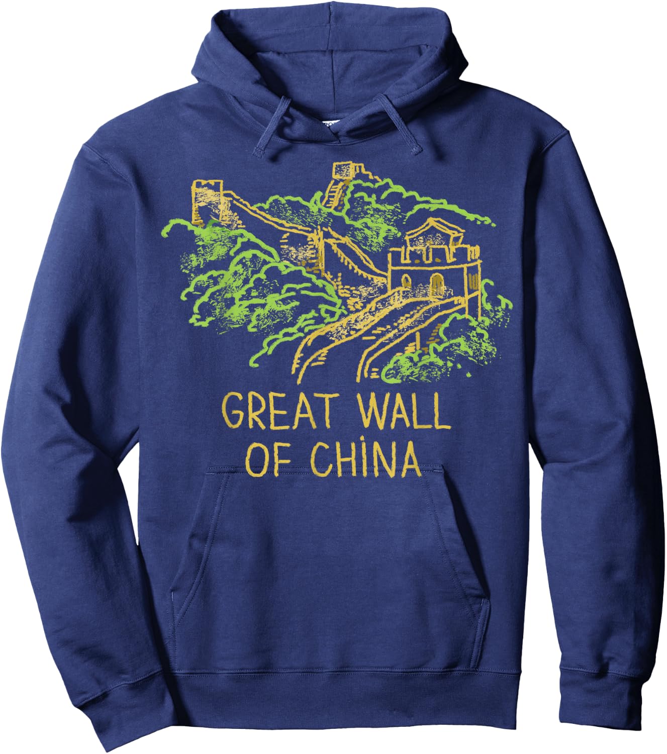 Great Wall of China T Shirt Hoodie - Hoodie | Navy