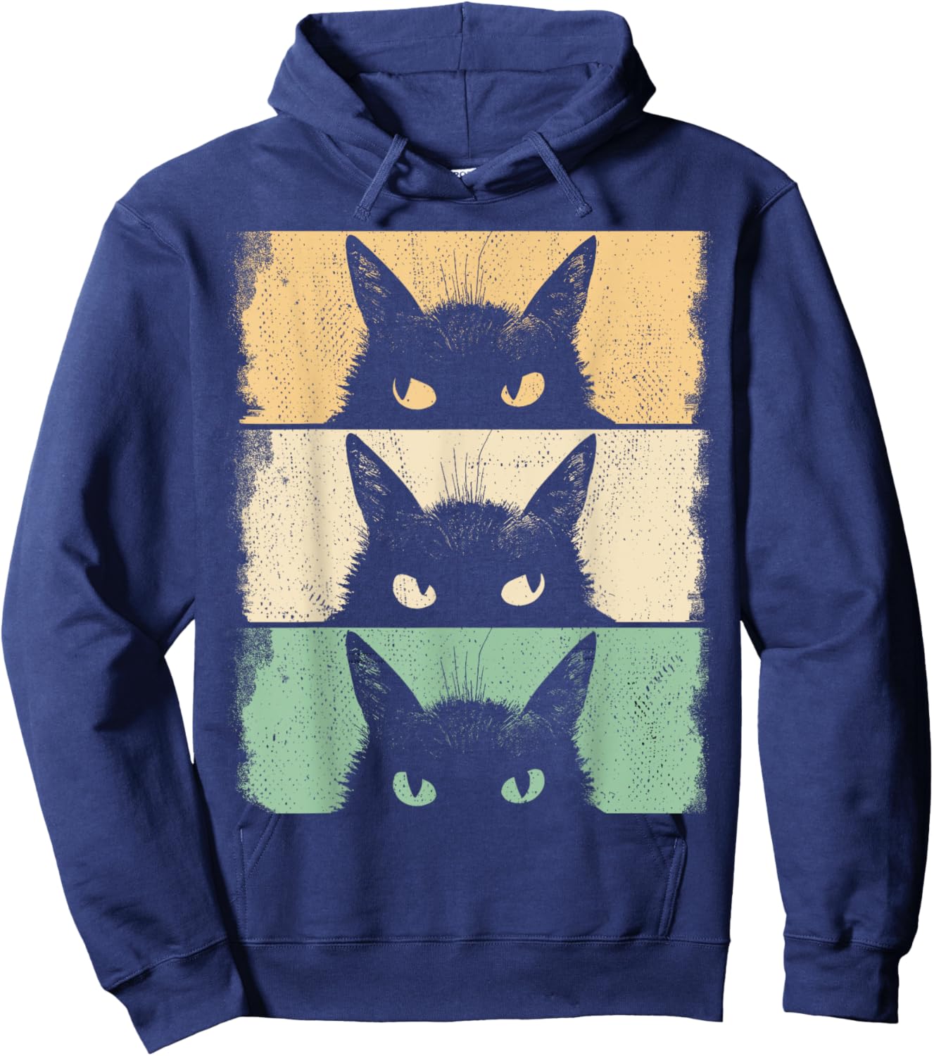 Cat Lover, Grumpy Black Kitten, Cat Mom, Cat Dad Hoodie - Hoodie | Navy