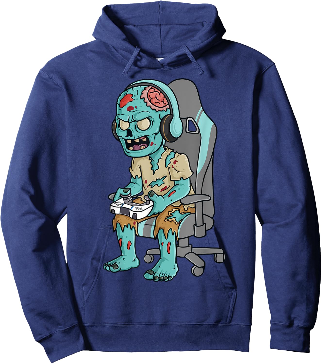 Gamer Halloween Zombie Scary Gaming Boys Kids Teen Hoodie - Hoodie | Navy