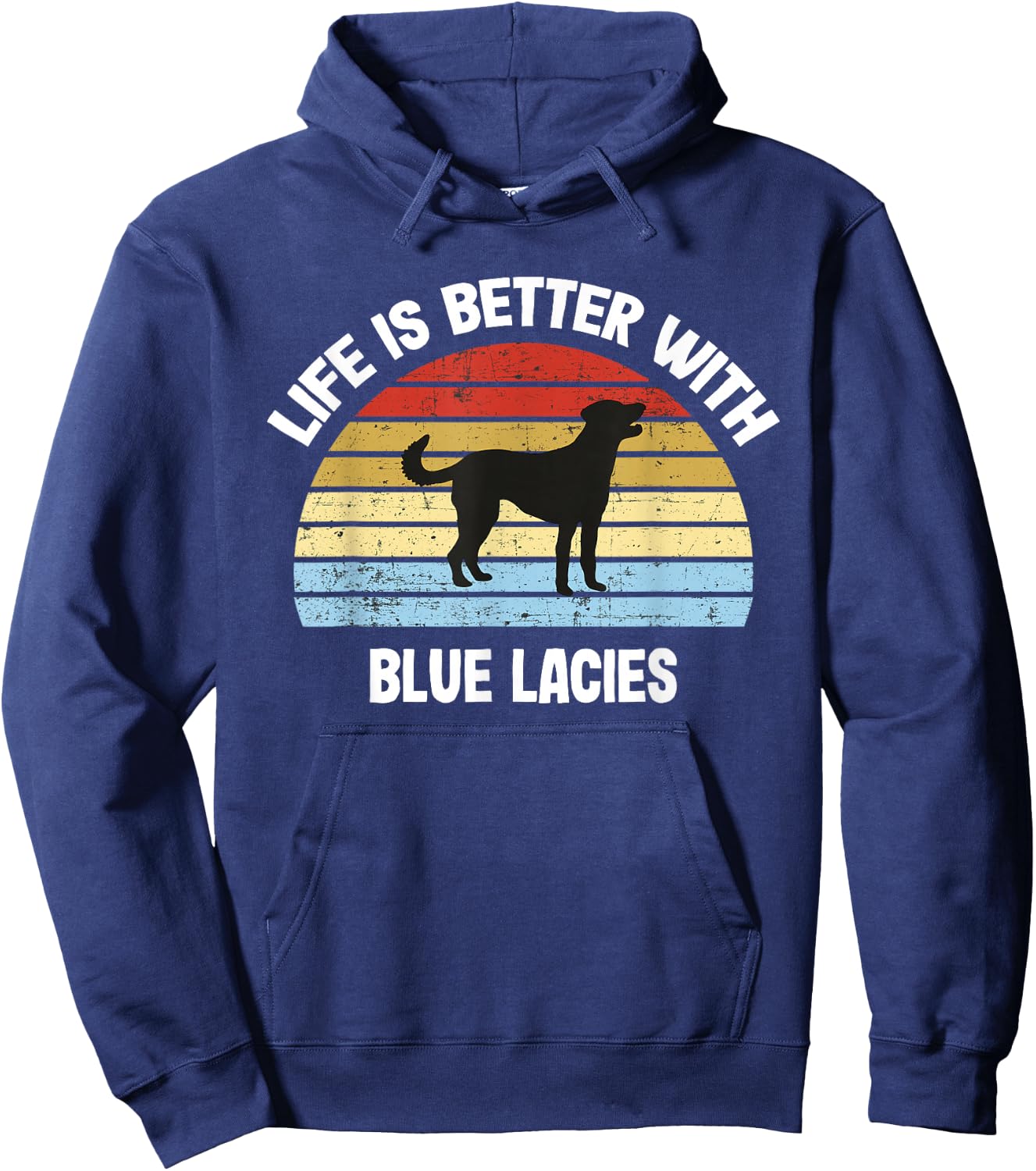 Retro blue lace dog Hoodie - Hoodie | Navy