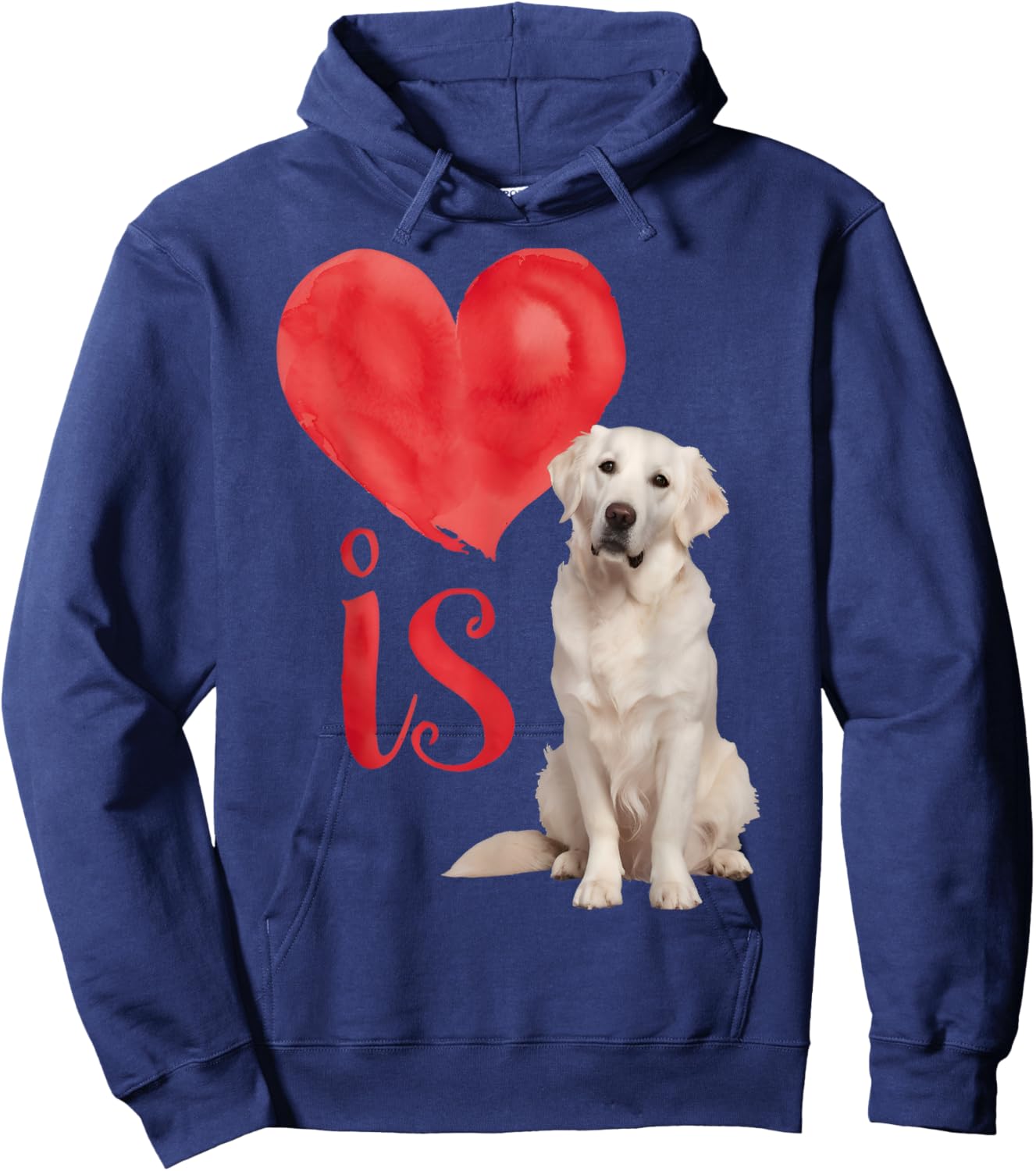 Love is White English Cream Golden Retriever Mom Dog Puppy Hoodie - Hoodie | Navy