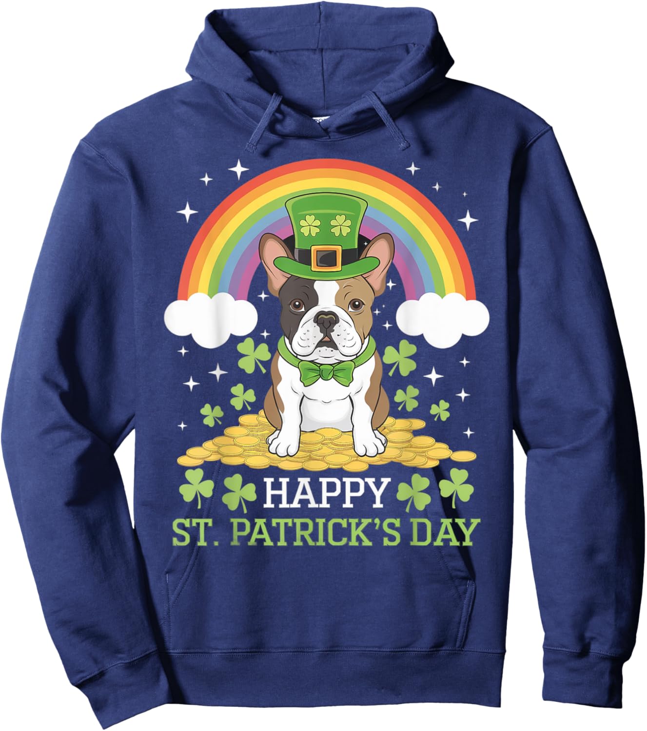 St. Patrick's Frenchie on French Bulldog Dog St Patricks Day Hoodie - Hoodie | Navy