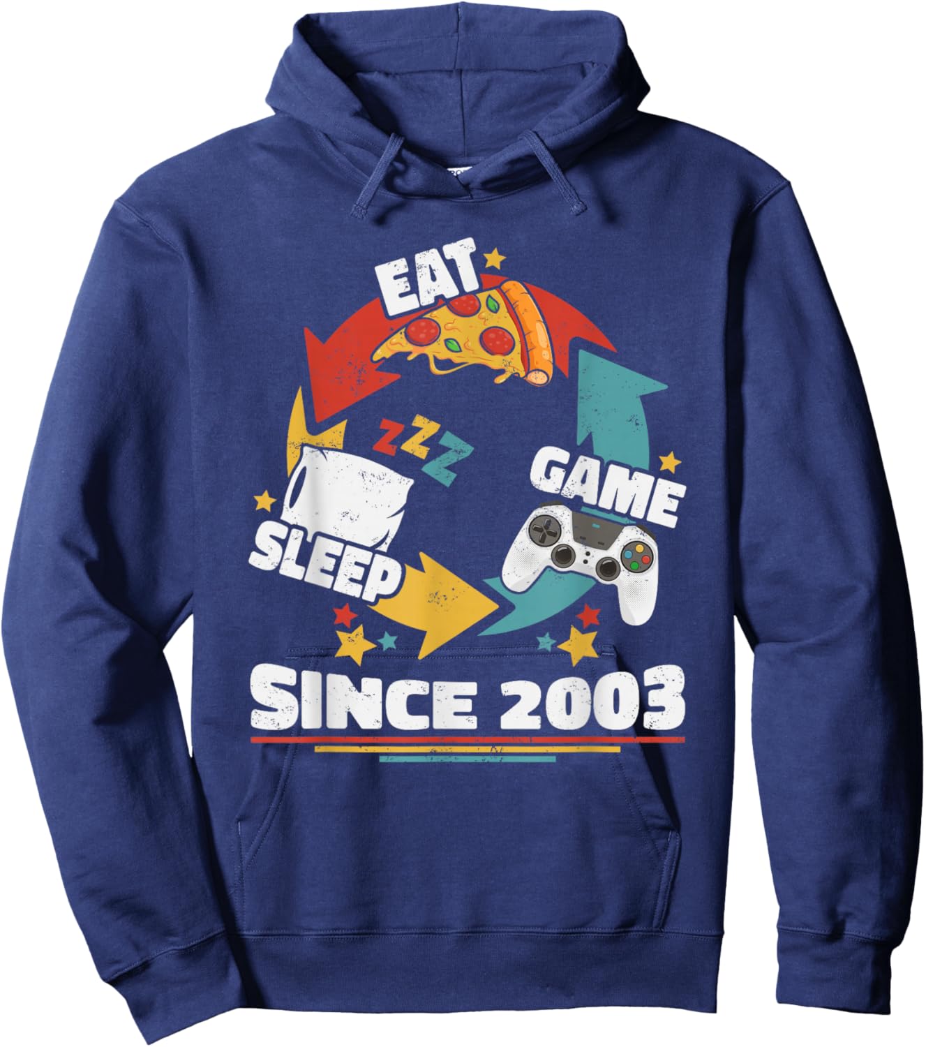 2003 Born 23rd Birthday Men Women Vintage 2003 Gamer Hoodie - Hoodie | Navy