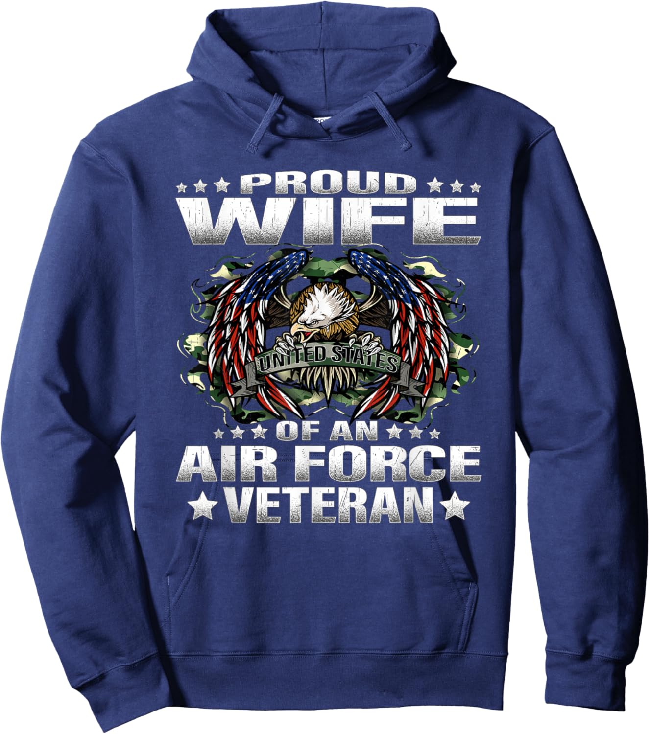 Proud Wife Of An Air Force Veteran Military Vet Spouse Gifts Hoodie - Hoodie | Navy