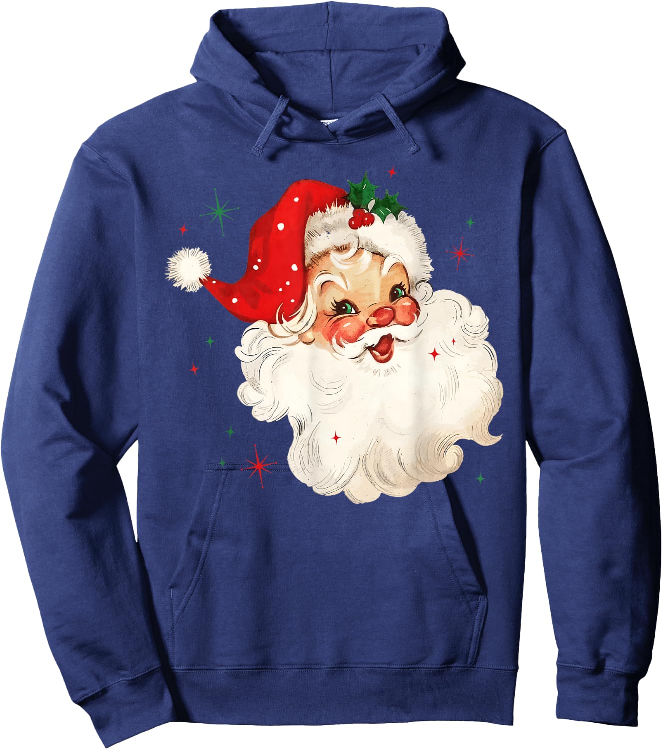 Retro Vintage Santa Claus Merry Christmas Holiday Season Hoodie - Hoodie | Navy