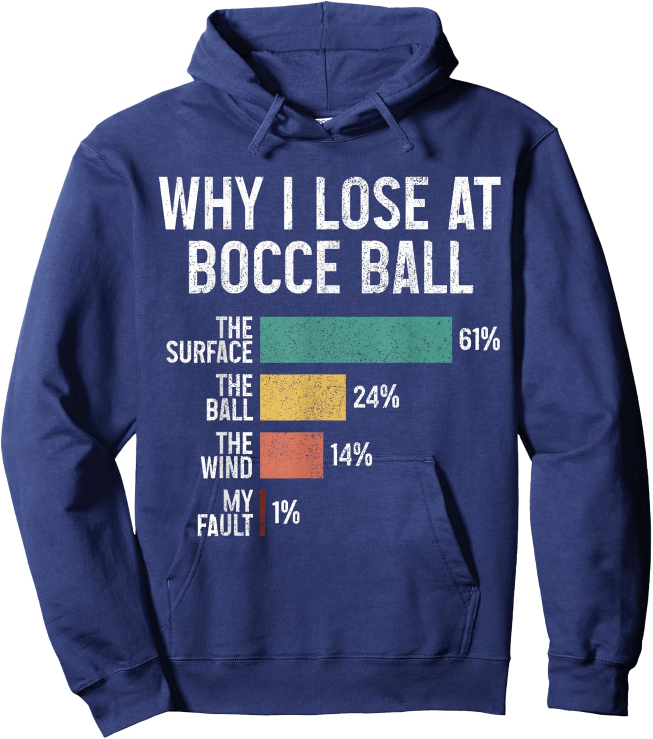 Bocce Ball Funny Why I Lose At Bocce Ball Vintage Hoodie - Hoodie | Navy