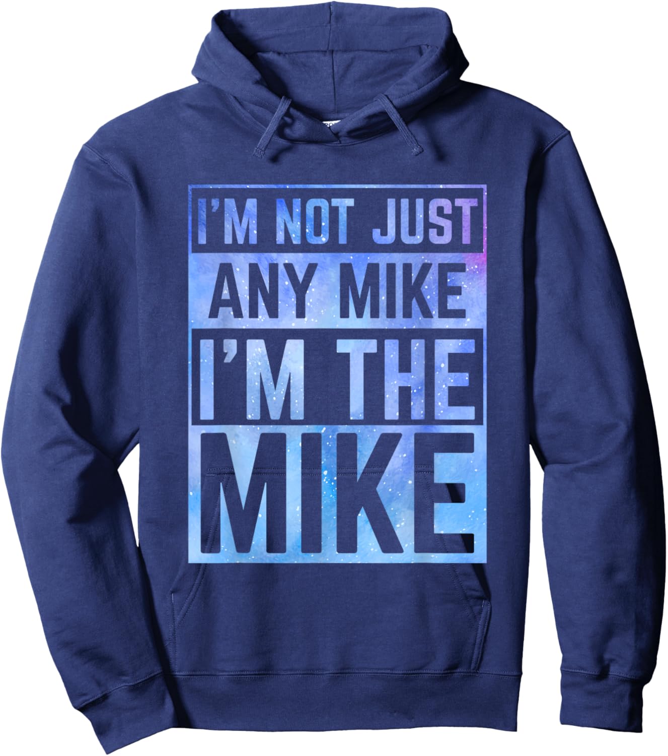 Personalized Gifts For Mike -Adults, -Kids Black Medium Modern Mock Collar Short Sleeve Hoodie - Hoodie | Navy