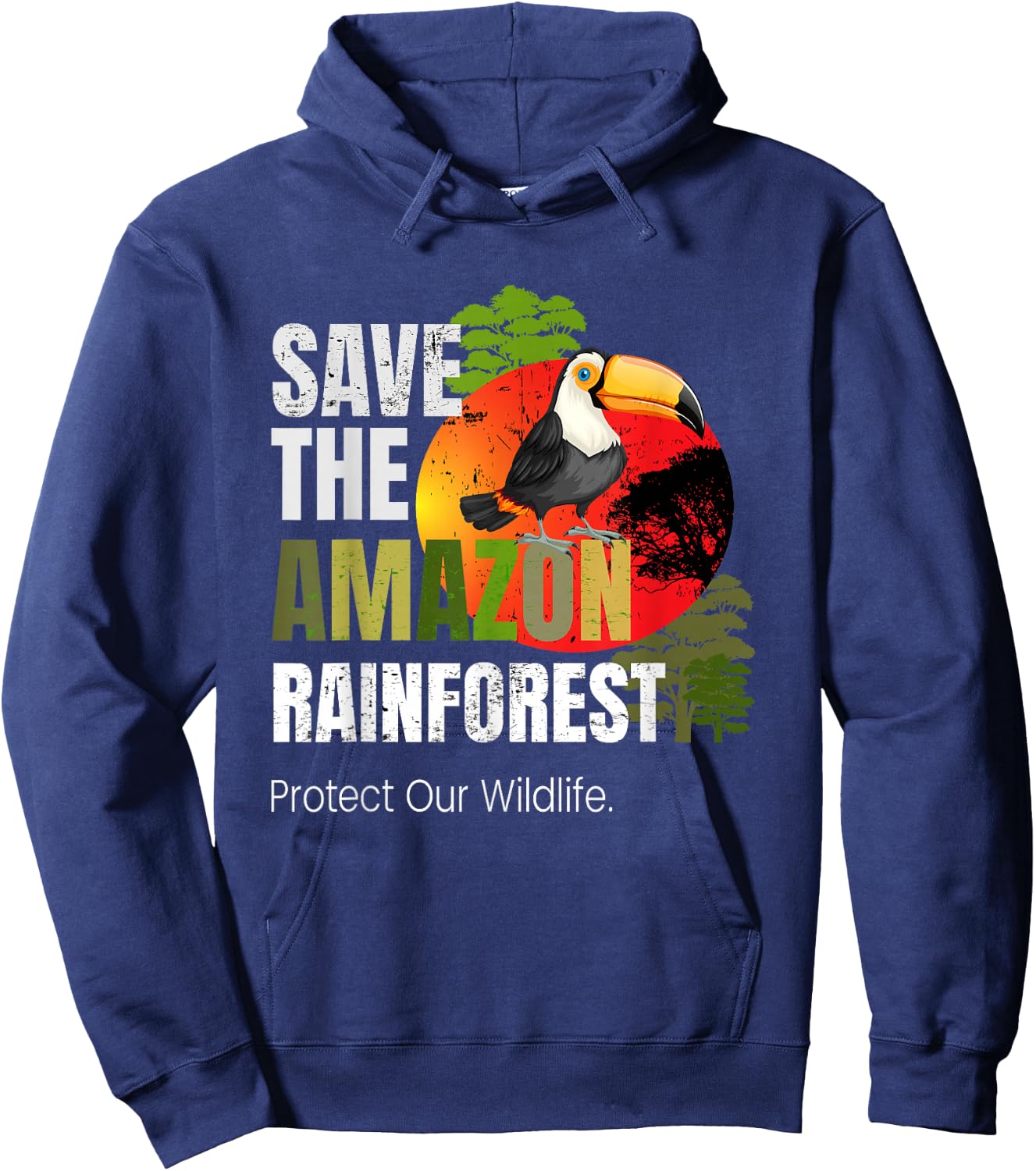 Save Amazon Rainforest Protect Wildlife Pray for Amazonas Hoodie - Hoodie | Navy