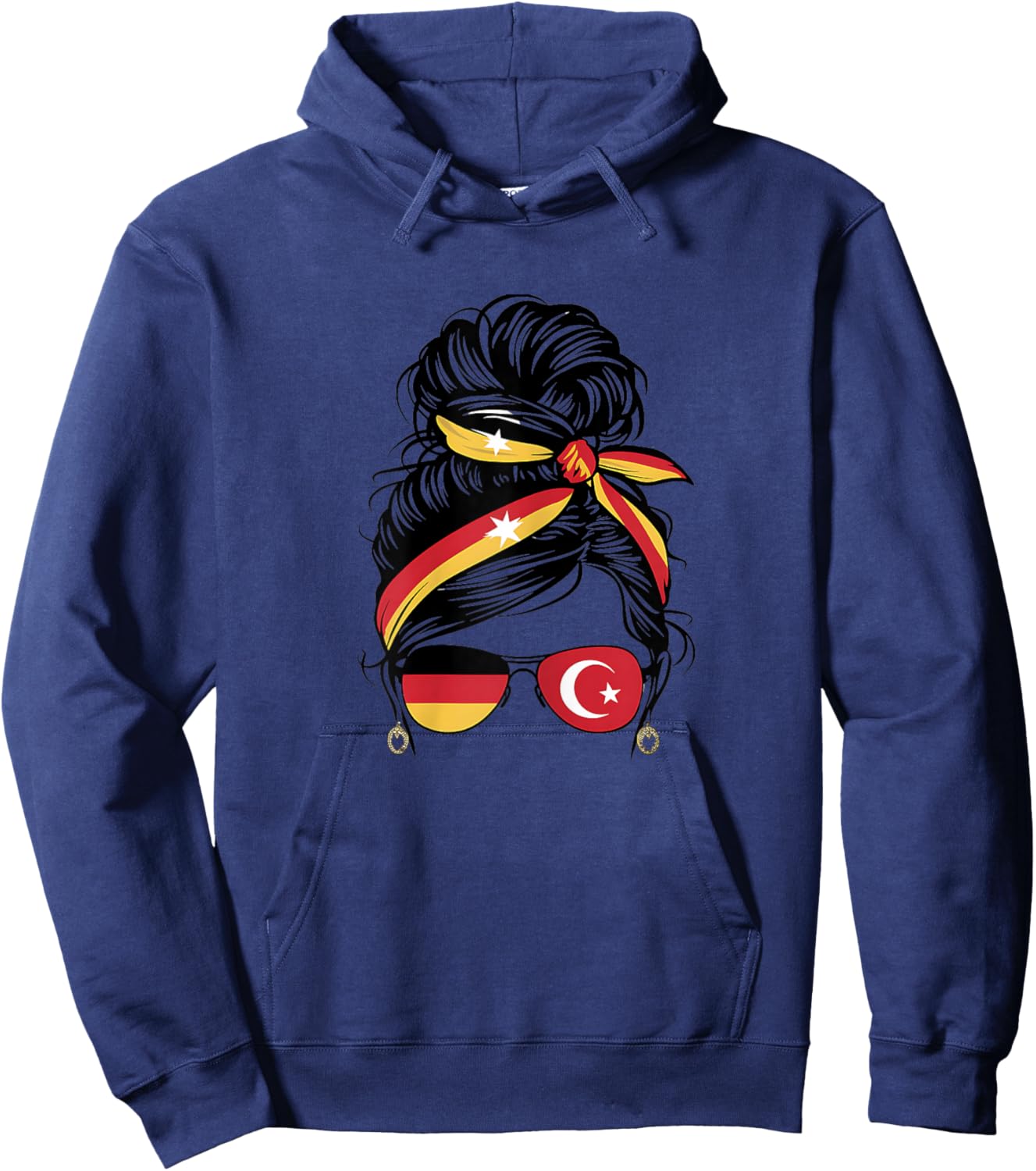 Türkiye Deutschland Flagge Türkisch Deutsch Mädchen Damen Hoodie - Hoodie | Navy