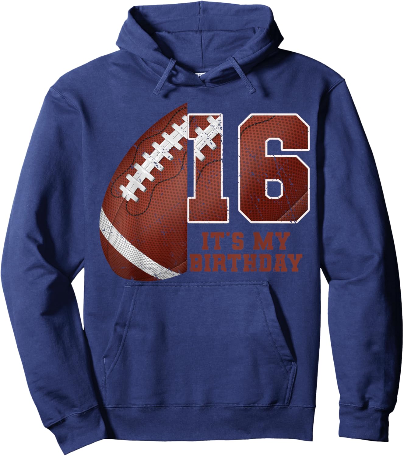 Birthday Boy 16 Football Its My 16th Birthday Boys Girls Hoodie - Hoodie | Navy