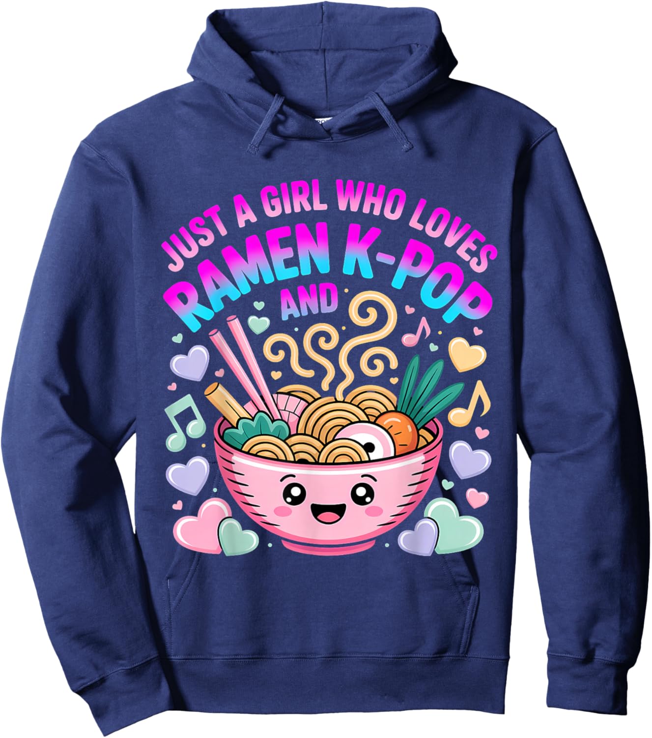 Just A Girl Who Loves Ramen and K-Pop Girl Kpop K Pop Hoodie - Hoodie | Navy