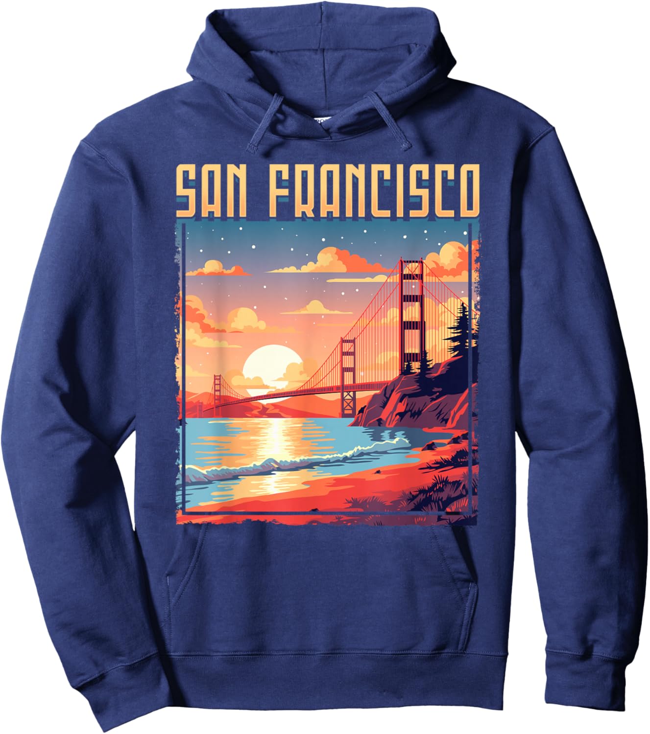 San Francisco California Golden Gate Bridge Vacation Hoodie - Hoodie | Navy