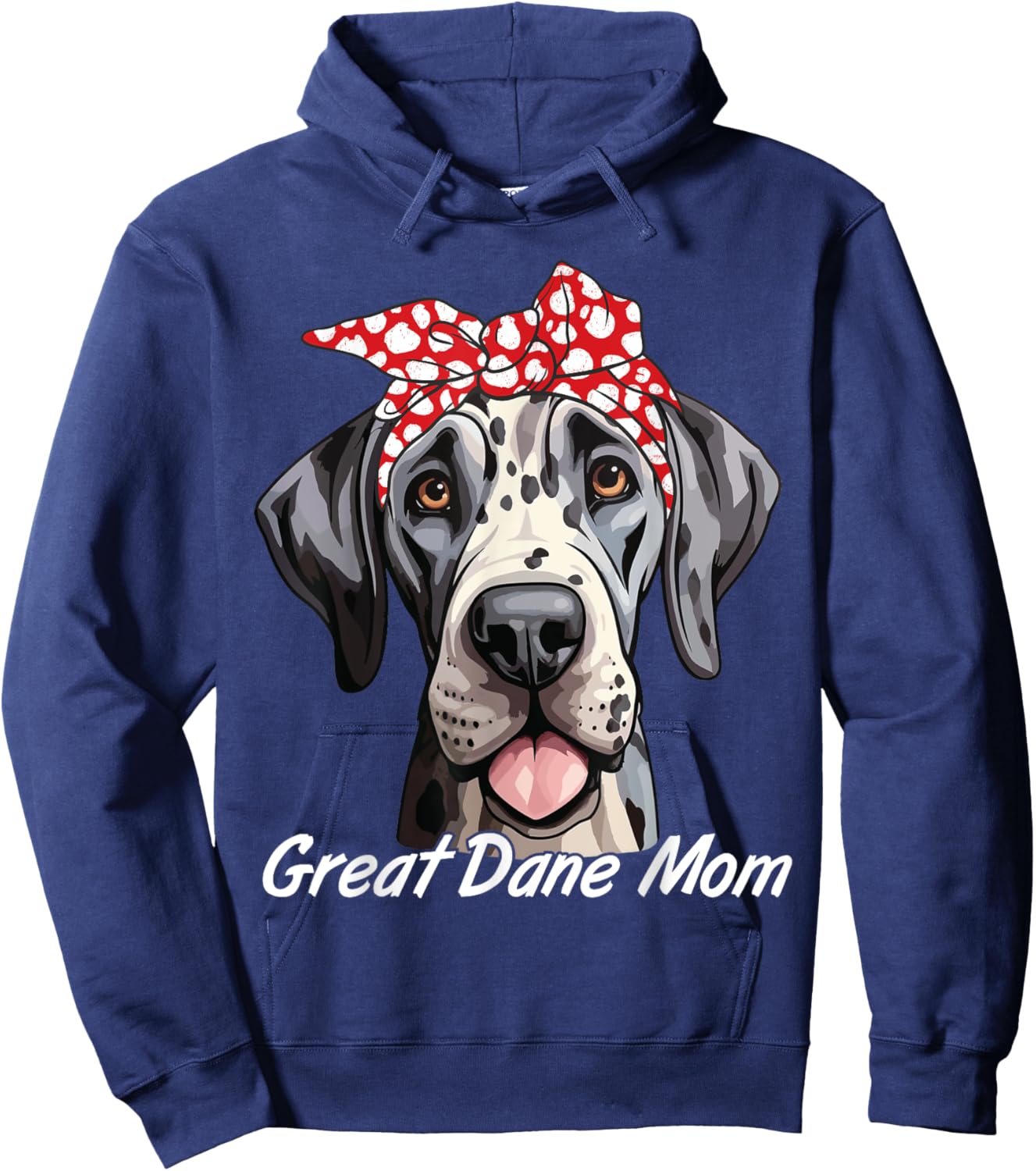 Great Dane Dog Mama Messy Bun Hair Glasses Great Dane Mom Women Hoodie - Hoodie | Navy