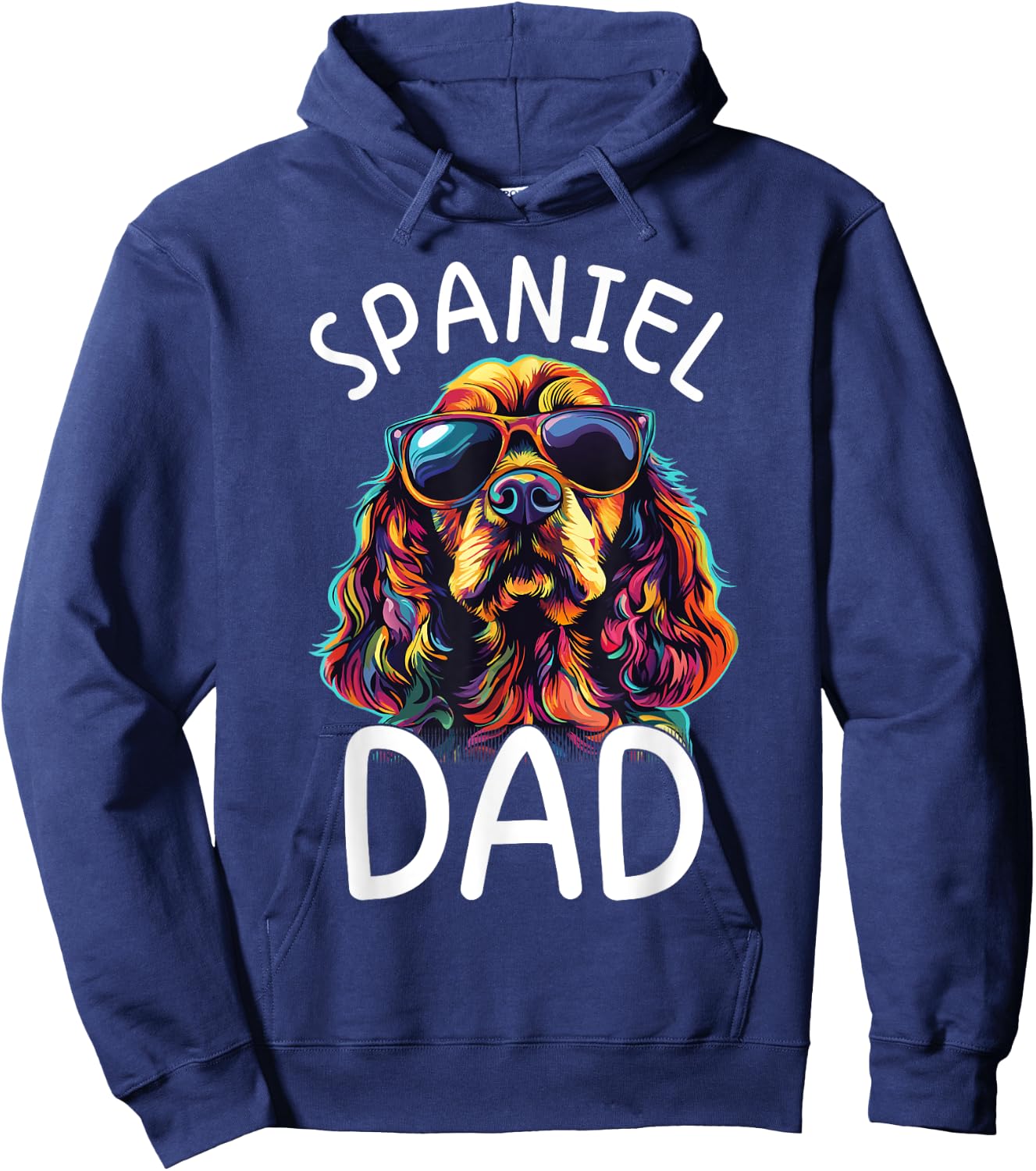 Cocker Spaniel Lovers Color Pop Art Cocker Spaniel Dad Hoodie - Hoodie | Navy