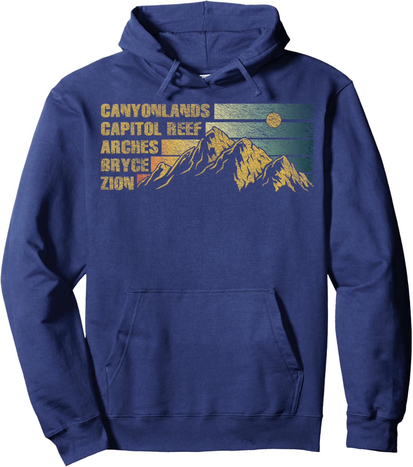 Vintage Utah Souvenir Big 5 Utah Mighty Five National Park Hoodie - Hoodie | Navy