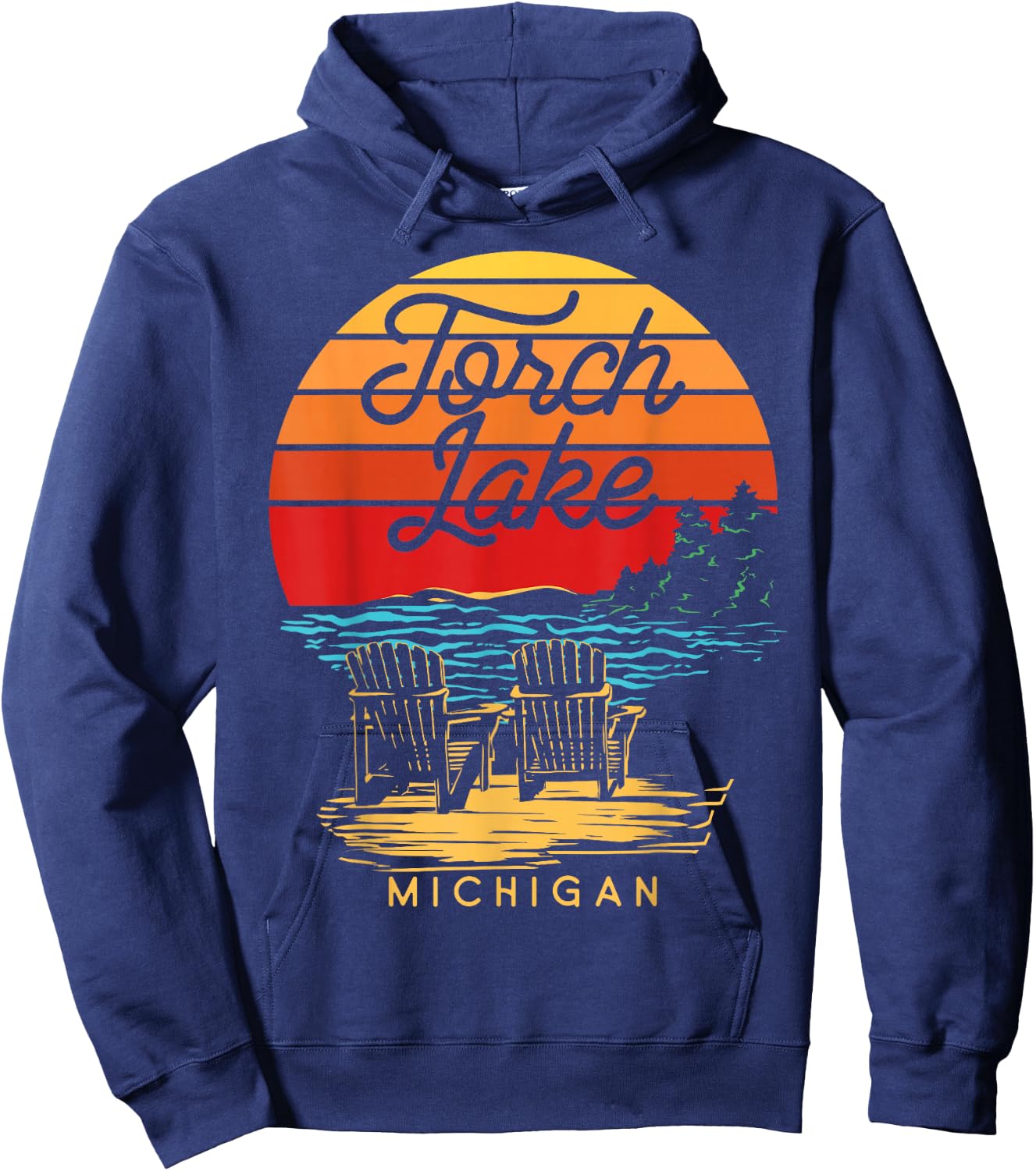 Torch Lake Michigan USA Beach Fun Vacation Souvenir DA1 Hoodie - Hoodie | Navy