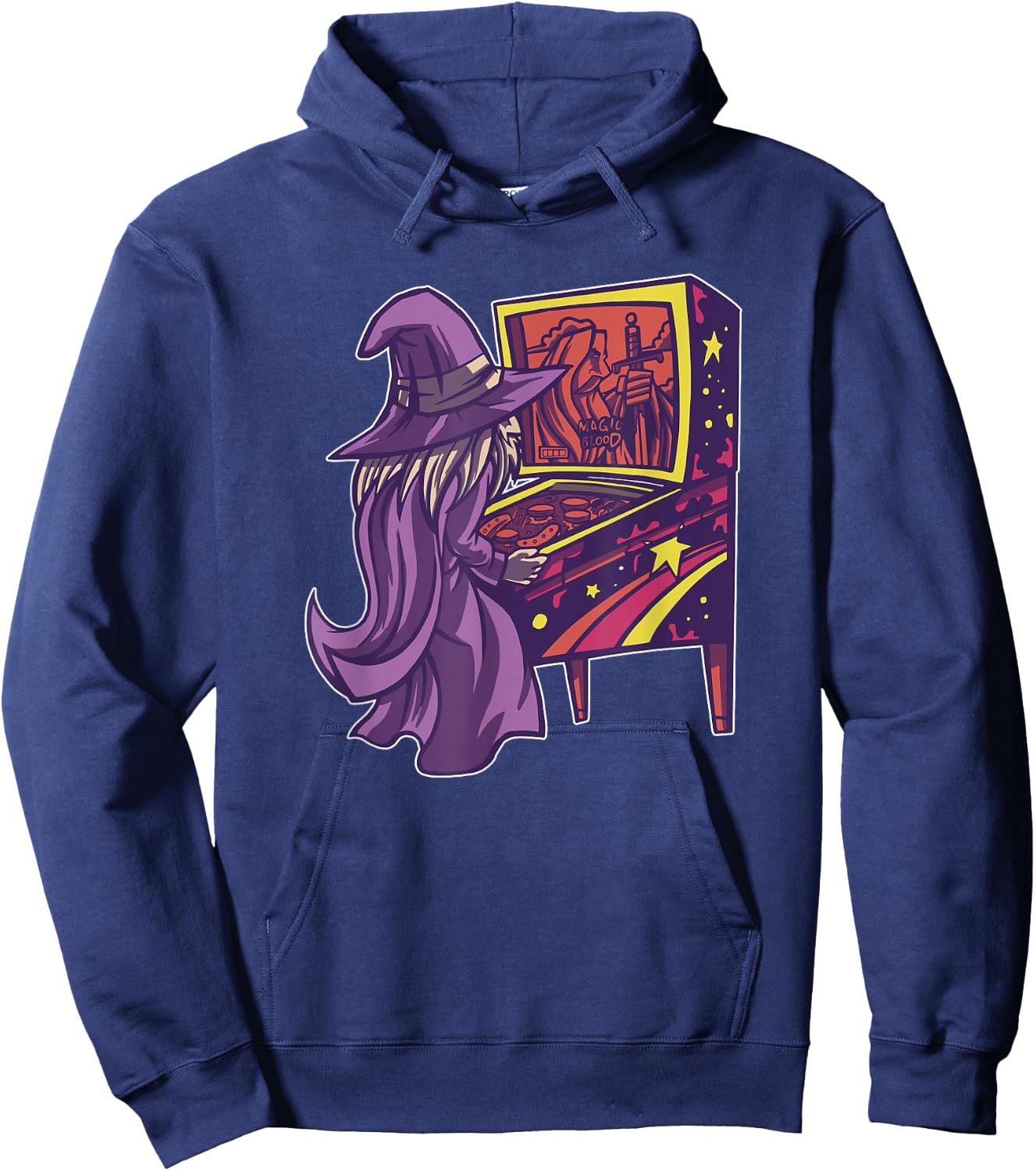 Pinball Wizard Retro Arcade Video Game 70s 80s Funny Gamer Hoodie - Hoodie | Navy