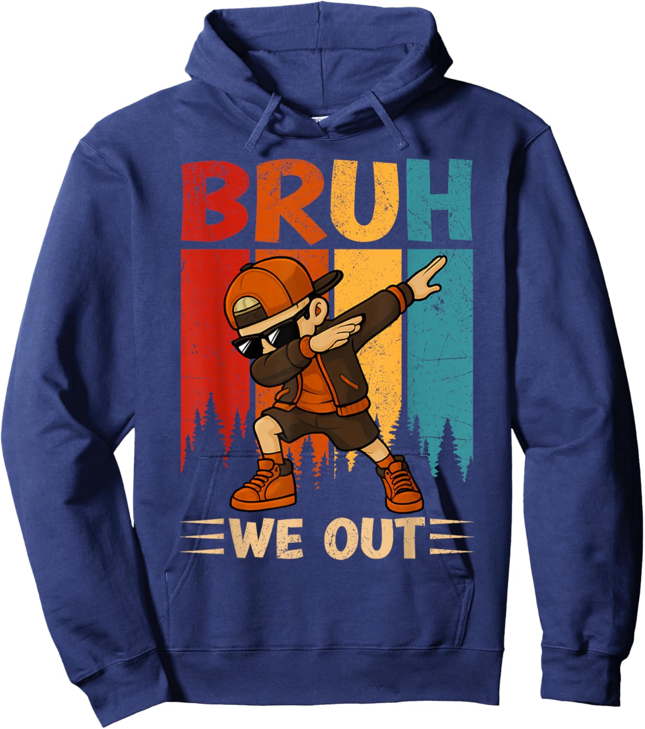 Dabbing Boy Bruh We Out Last Day Of School Student Squad Hoodie - Hoodie | Navy