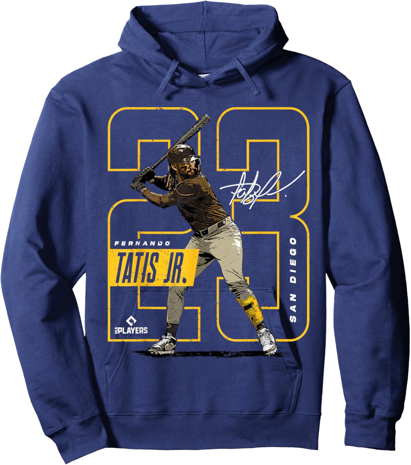 License Champs Fernando Tatis Jr | San Diego MLB Player League | MLBTAT4037 , Small, Brown Hoodie - Hoodie | Navy