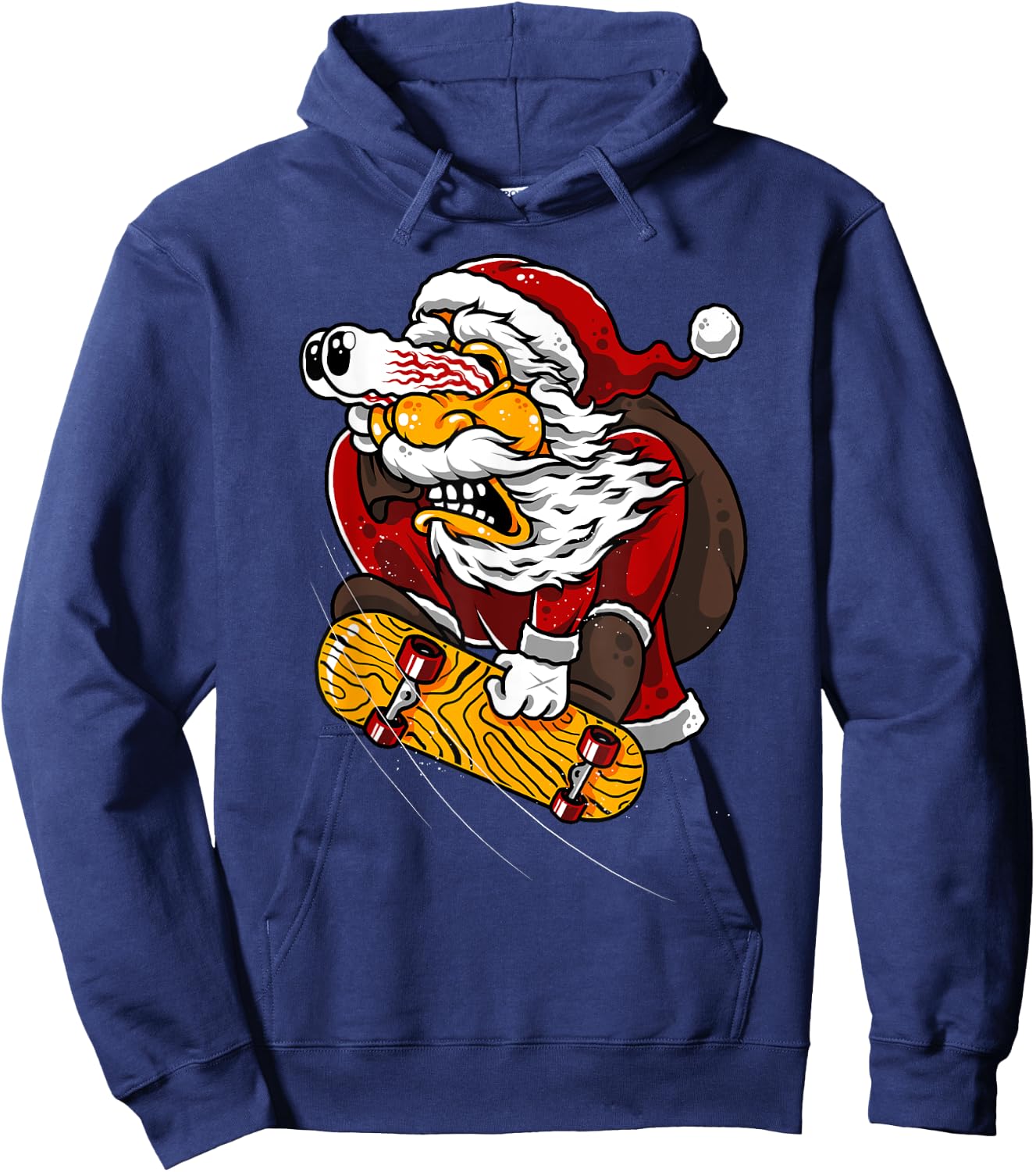 Santa on Skateboard Funny for Skateboarding Hoodie - Hoodie | Navy